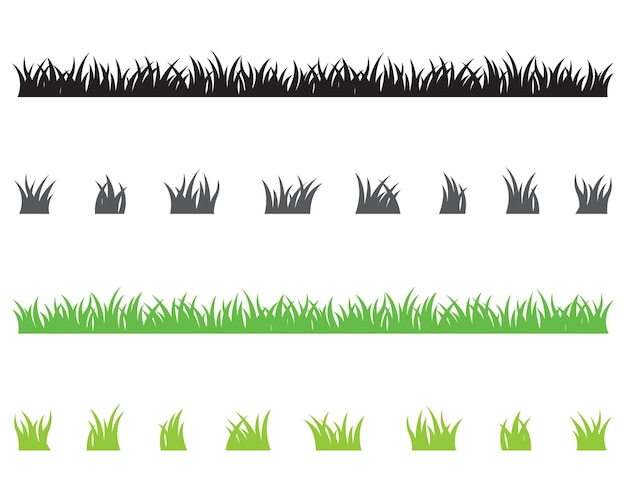 Conjunto de ilustración de vector de hierba