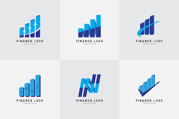 Conjunto de ilustración de vector de logotipo de finanzas