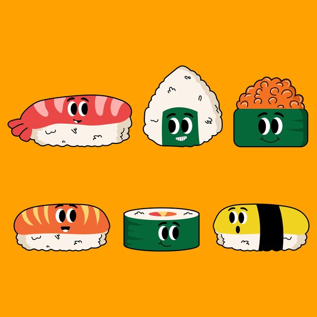 Vector conjunto de ilustración de vector de sushi