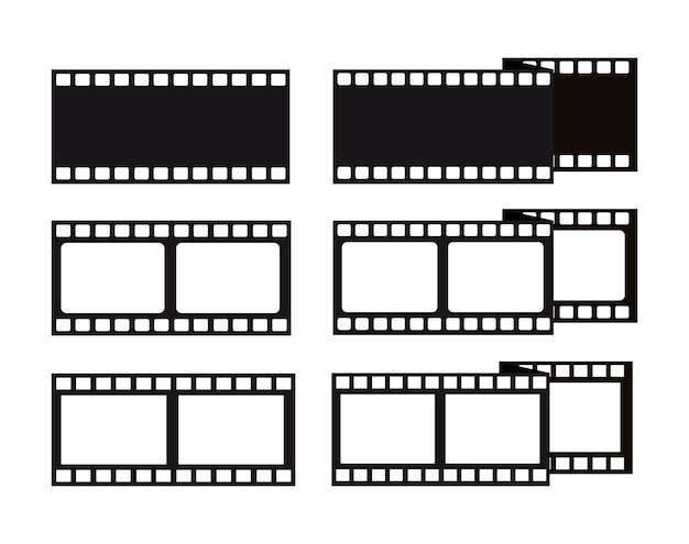 conjunto de ilustración de vector de tiras de película