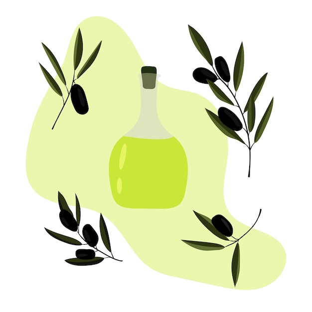 Conjunto de ilustración vectorial de aceitunas