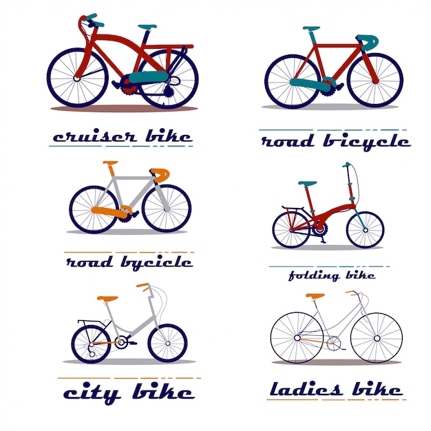 Conjunto de ilustración vectorial de bicicleta