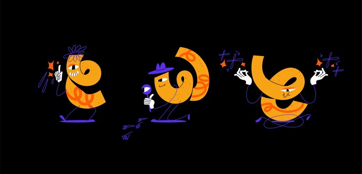 Vector conjunto de ilustración vectorial de curva de caracteres abstractos que genera una idea haciendo meditación y detective en busca de huellas adhesivo maravilloso para imprimir
