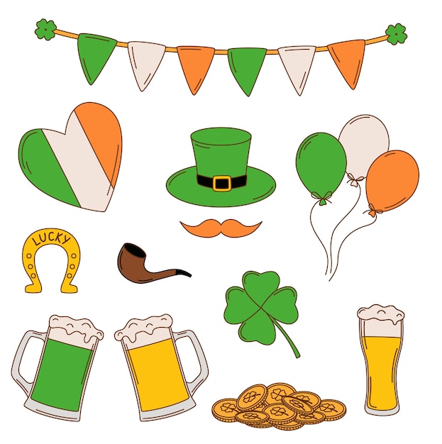 Conjunto de ilustración vectorial del día de San Patricio