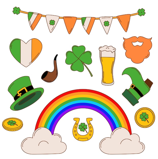 Conjunto de ilustración vectorial del día de san patricio