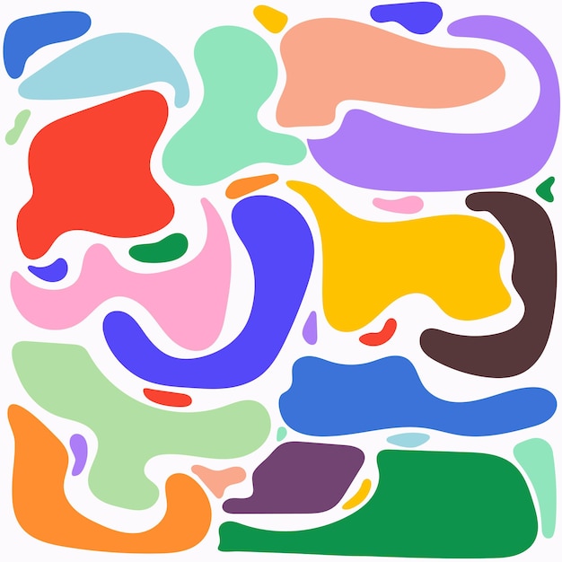 conjunto de ilustración vectorial de fondo abstracto dibujado a mano divertido colorido abstracto pintado papel pintado