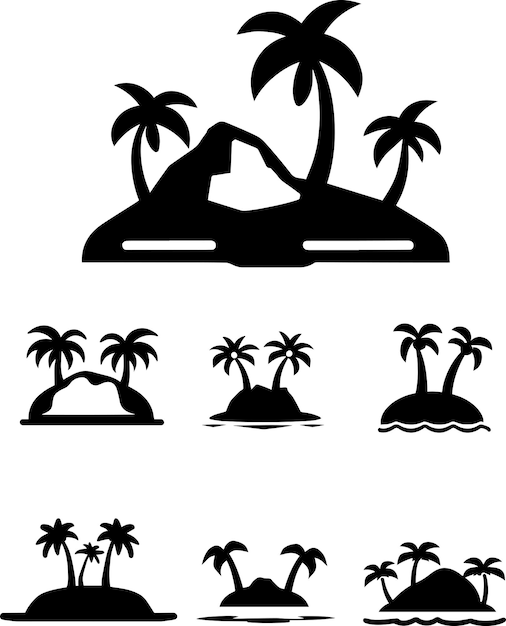 Conjunto de ilustración vectorial de icono de isla del grupo 3
