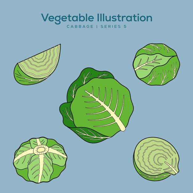 Conjunto de ilustración de vegetación para logotipo y colección de símbolos saludables Diseño plano Vector EPS editable