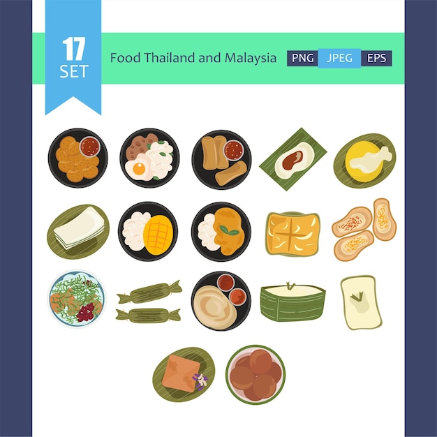 Conjunto de ilustraciones de alimentos tradicionales