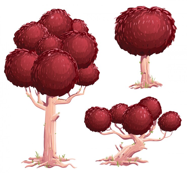 Conjunto de ilustraciones de árboles