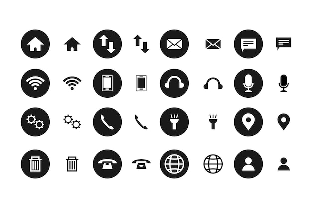 conjunto de ilustraciones de arte plano vectorial de iconos