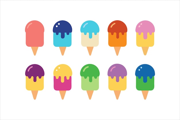 Un conjunto de ilustraciones de arte vectorial de helados modernos