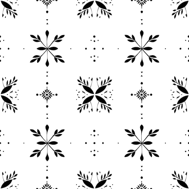 Conjunto de ilustraciones de arte vectorial con patrón de copo de nieve de color negro