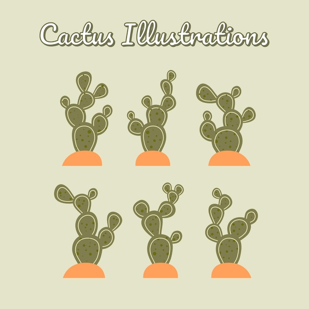 Un conjunto de ilustraciones de cactus.