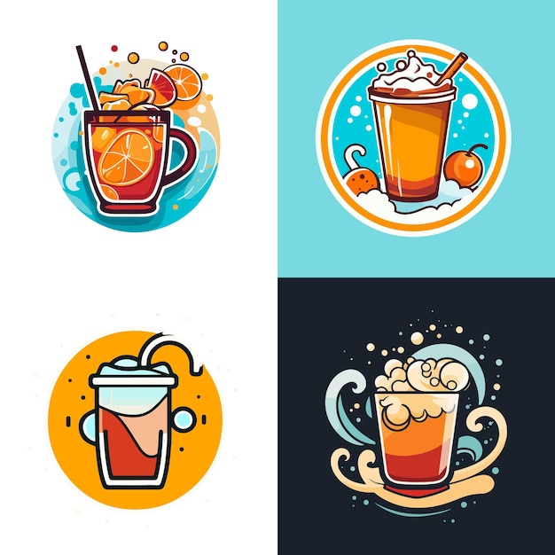 Un conjunto de ilustraciones para una cafetería.