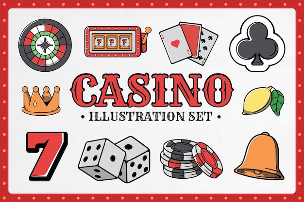 Conjunto de ilustraciones de casino