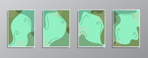 Conjunto de ilustraciones de colores neutros vintage dibujadas a mano minimalistas creativas para pared para tarjeta de regalo Póster en la página de inicio de plantilla de póster de pared ui ux banner de libro de portada