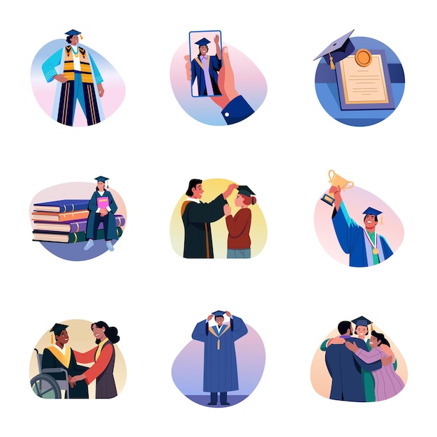 Conjunto de ilustraciones de convocación de estilo plano