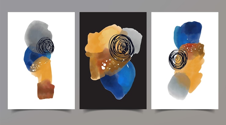Vector conjunto de ilustraciones creativas minimalistas pintadas a mano para la decoración de paredes.