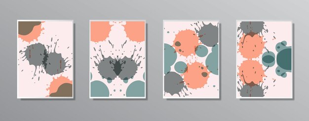 Conjunto de ilustraciones creativas minimalistas pintadas a mano para pared para tarjeta de regalo Póster en la página de inicio de plantilla de póster de pared