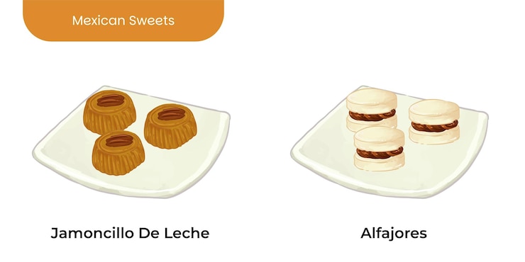 Vector conjunto de ilustraciones de dulces mexicanos populares