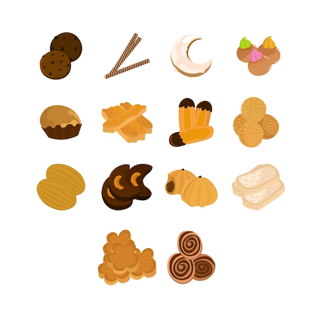 Vector conjunto de ilustraciones de galletas