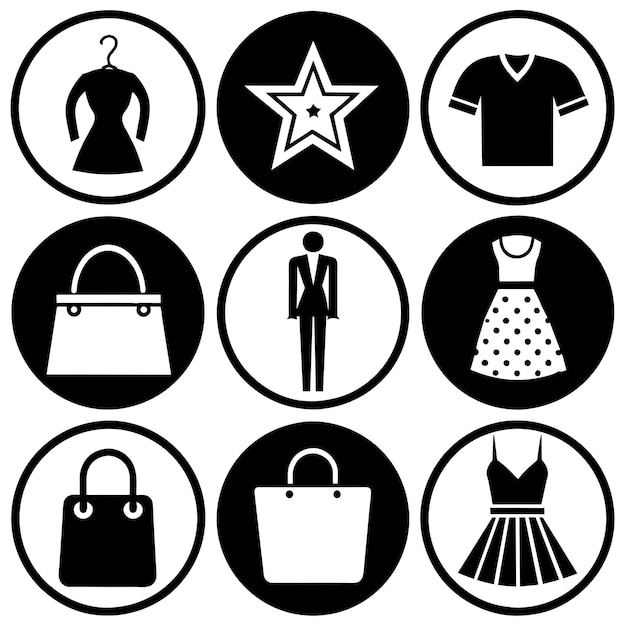 conjunto de ilustraciones de iconos de compras aisladas en fondo blanco