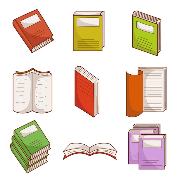 Conjunto de ilustraciones de libros ilustración de varios libros.