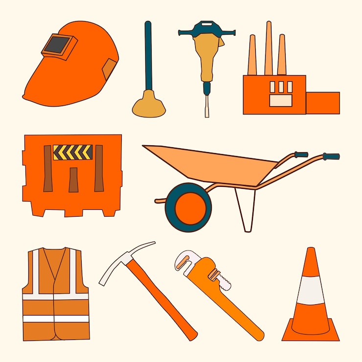 Vector conjunto de ilustraciones de líneas planas simples del día del trabajo