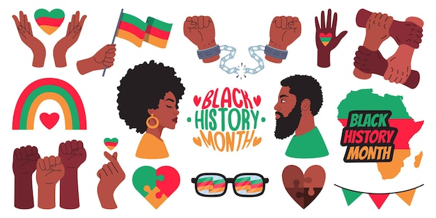 Conjunto de ilustraciones para el Mes de la Historia Negra