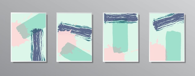 Conjunto de ilustraciones minimalistas creativas pintadas a mano para pared para tarjeta de regalo Póster en plantilla de póster de pared página de destino ui ux coverbook baner