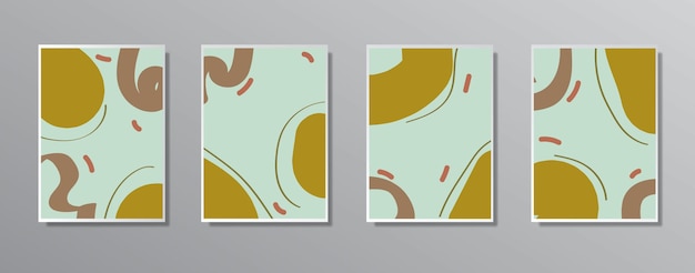 Conjunto de ilustraciones minimalistas creativas pintadas a mano para pared para tarjeta de regalo Póster en plantilla de póster de pared página de destino ui ux coverbook baner