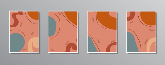 Conjunto de ilustraciones minimalistas creativas pintadas a mano para pared para tarjeta de regalo Póster en plantilla de póster de pared página de destino ui ux coverbook baner