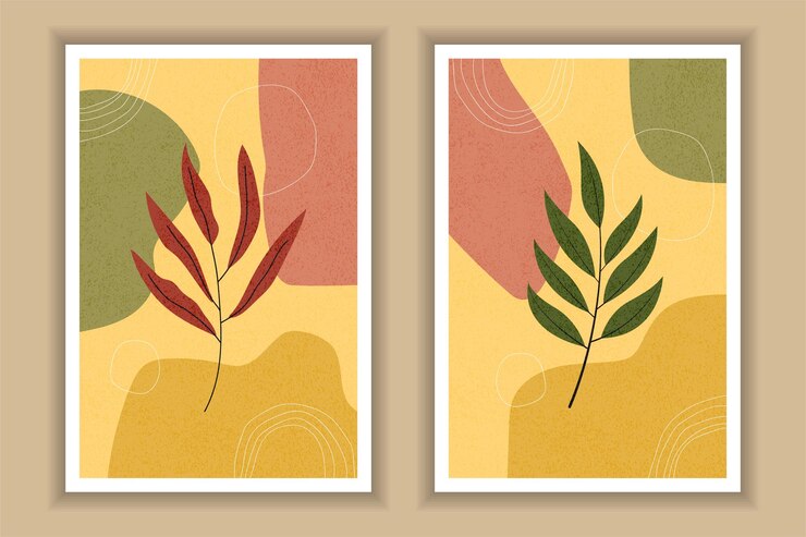 Conjunto de ilustraciones minimalistas dibujadas a mano para la decoración de paredes.