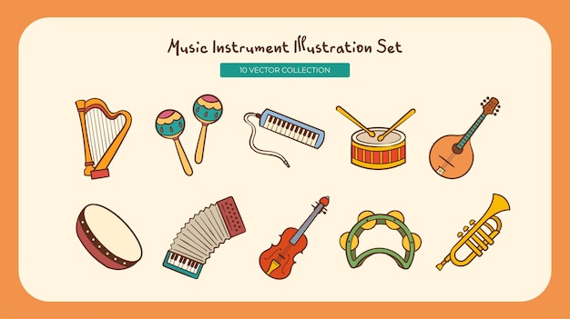 Conjunto de ilustraciones musicales