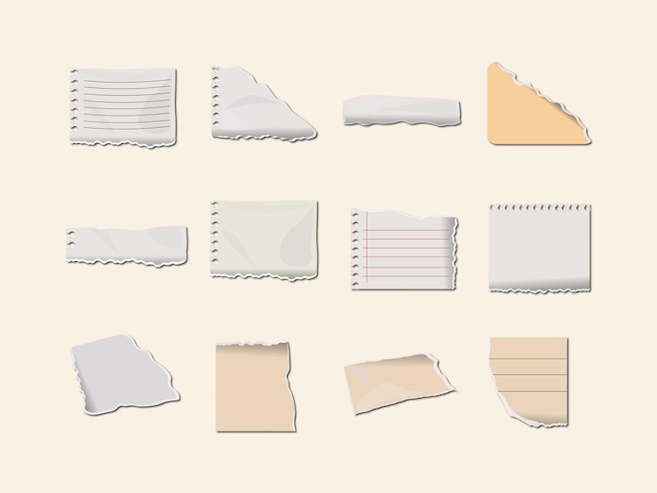 Conjunto de ilustraciones de notas de papel
