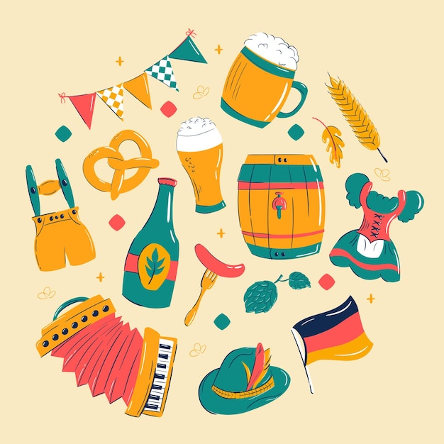 Conjunto de ilustraciones de Oktoberfest