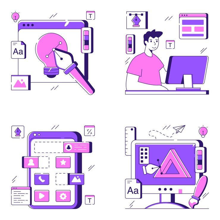 Vector conjunto de ilustraciones planas para el diseño web
