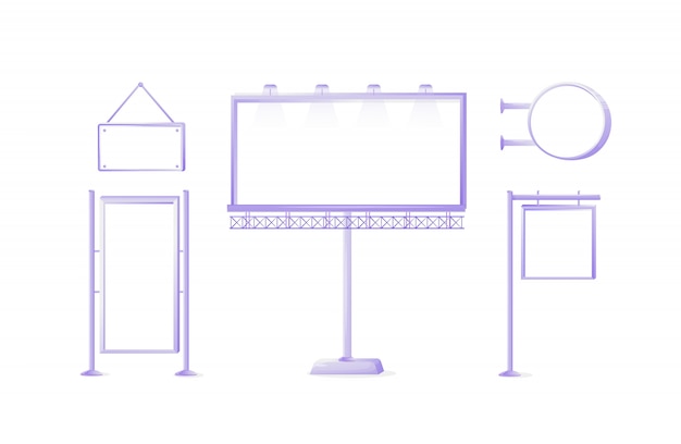 Conjunto de ilustraciones de signo de tablero de anuncios públicos