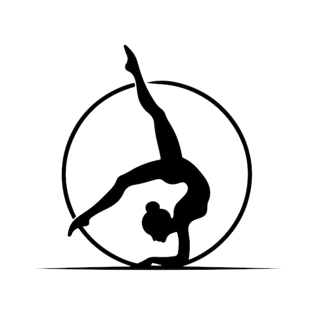 Conjunto de ilustraciones de silueta femenina de gimnasia