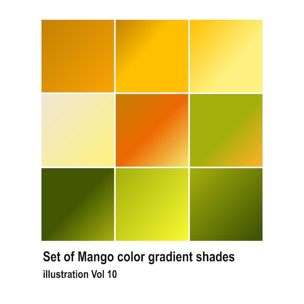 Conjunto de ilustraciones de los tonos de gradiente de color de Mango Vol 10