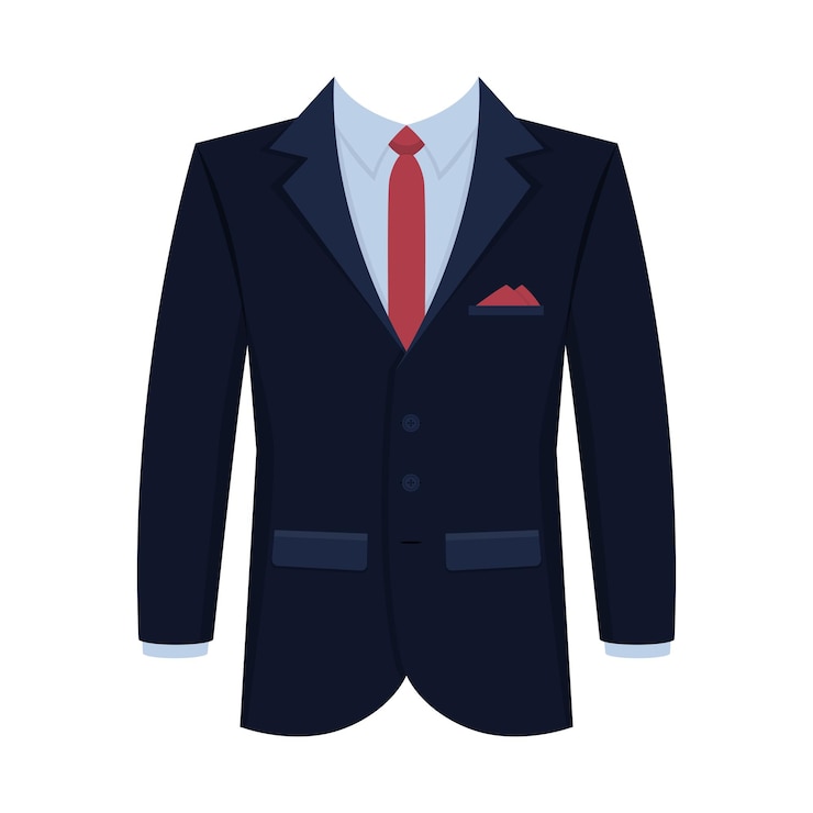 Vector conjunto de ilustraciones de traje sobre fondo transparente