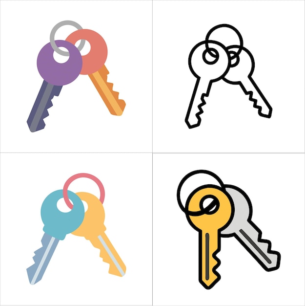 Conjunto de ilustraciones vectoriales de claves
