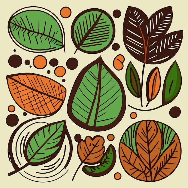 Vector conjunto de ilustraciones vectoriales de conceptos de follaje de selva tropical