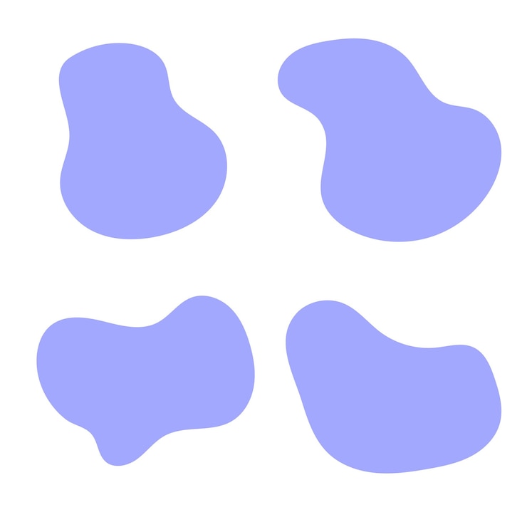 Vector conjunto de ilustraciones vectoriales de elementos decorativos orgánicos en forma de mancha abstracta