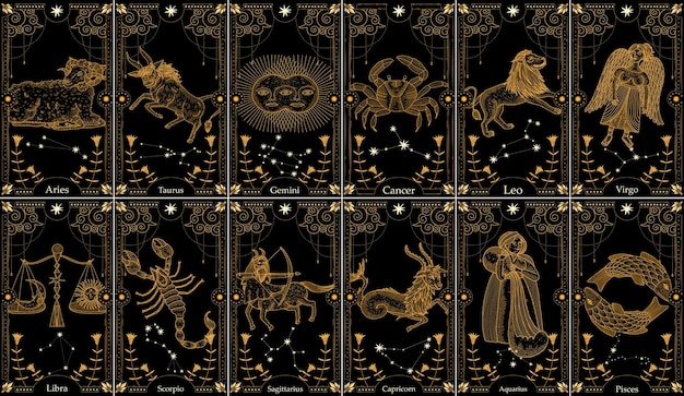 Conjunto de ilustraciones vectoriales de fases lunares Diferentes etapas de actividad de la luz de la luna en grabados antiguos