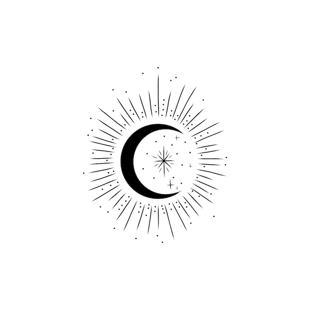 Conjunto de ilustraciones vectoriales de fases lunares Diferentes etapas de actividad de la luz de la luna en grabados antiguos