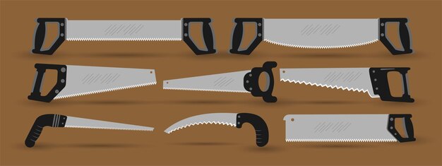 conjunto de ilustraciones vectoriales de forma de sierra