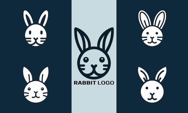 Conjunto de ilustraciones vectoriales del logotipo de la línea Rabbit