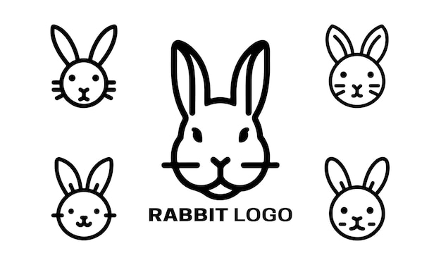 Conjunto de ilustraciones vectoriales del logotipo de la línea Rabbit